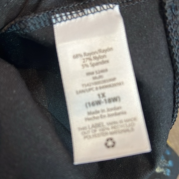 Terra Sky, 1X (16-18), stretch pants, black and irradescent blueish - Picture 6 of 6